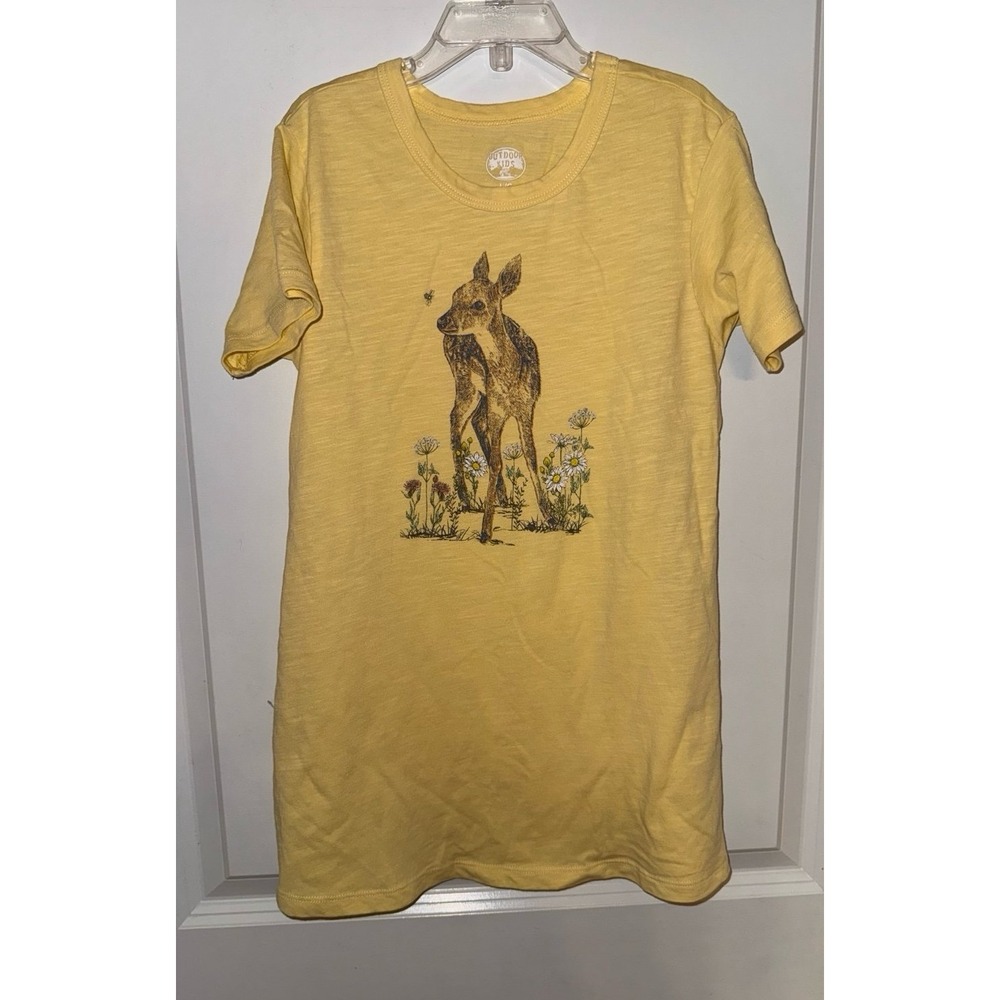 Girls‎ Deer Yellow T-Shirt Size Large NWOT